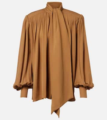 Vali pleated silk georgette blouse | Khaite