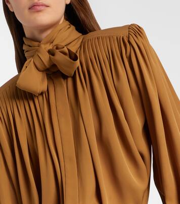 Vali pleated silk georgette blouse | Khaite