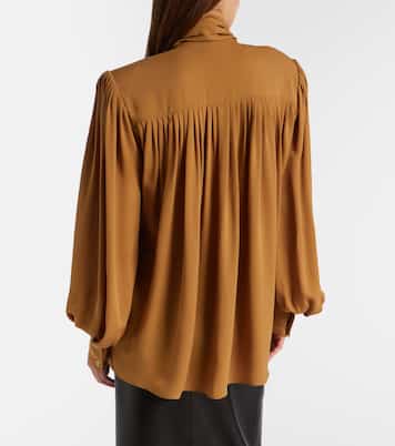 Vali pleated silk georgette blouse | Khaite