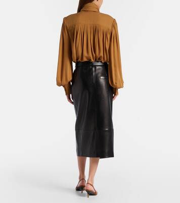 Anden leather midi skirt | Khaite