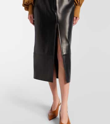 Anden leather midi skirt | Khaite