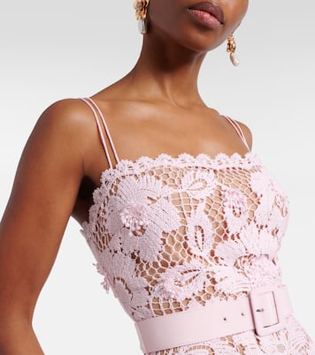 Belted crochet midi dress | Self-Portrait