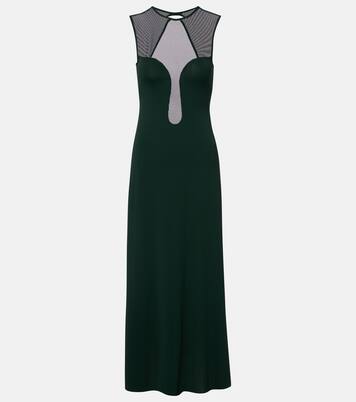 Scene mesh-trimmed jersey maxi dress | Eres