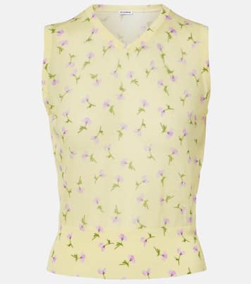 Floral cotton-blend top | Jil Sander