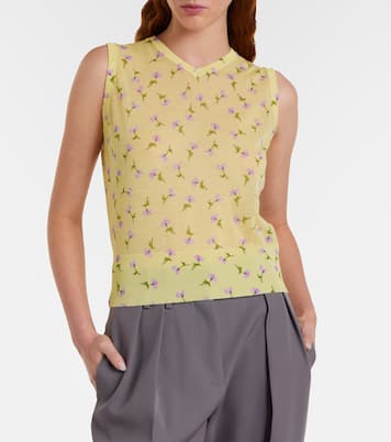 Floral cotton-blend top | Jil Sander