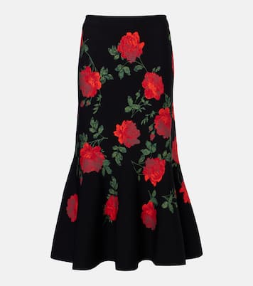 Floral jacquard midi skirt | Carolina Herrera