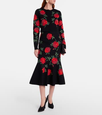 Floral jacquard midi skirt | Carolina Herrera