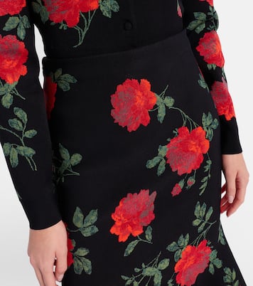 Floral jacquard midi skirt | Carolina Herrera