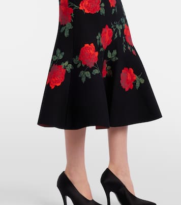 Floral jacquard midi skirt | Carolina Herrera