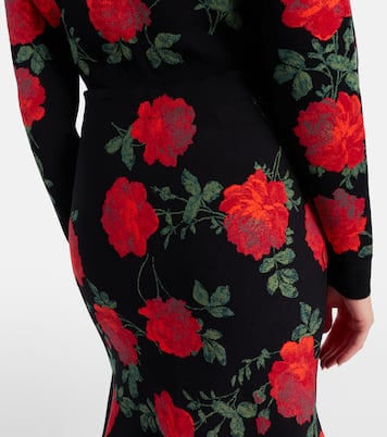 Floral jacquard midi skirt | Carolina Herrera