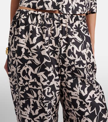 Loreto printed silk twill wide-leg pants | Asceno