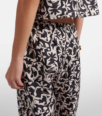 Loreto printed silk twill wide-leg pants | Asceno