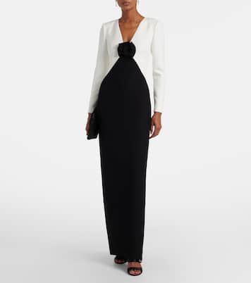 Floral-appliqué crêpe gown | Roland Mouret