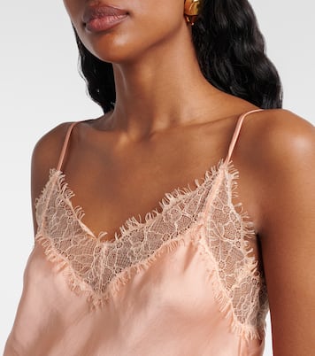 Top lencero Zely de satén con encaje | Poupette St Barth