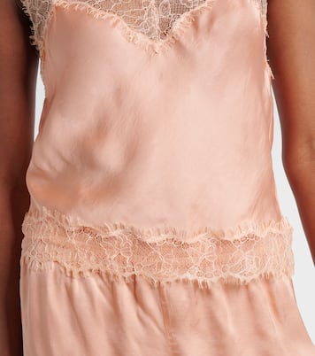 Top lencero Zely de satén con encaje | Poupette St Barth