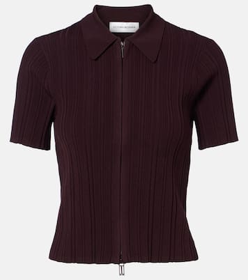 Ribbed-knit zip-up top | Victoria Beckham