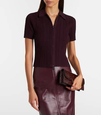 Ribbed-knit zip-up top | Victoria Beckham