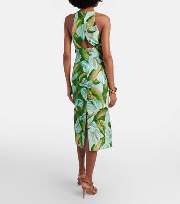 Cutout floral linen midi dress | Farm Rio