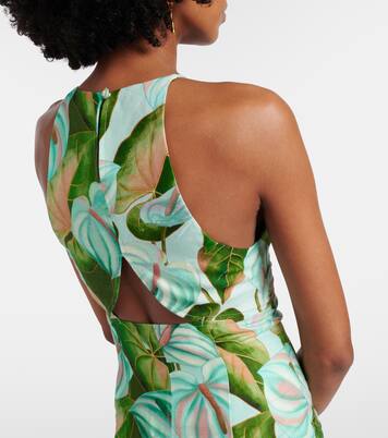 Cutout floral linen midi dress | Farm Rio