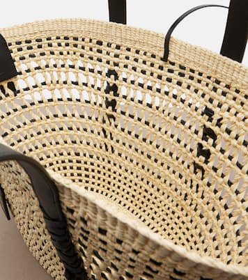 Bolso cesta Paula's Ibiza Braid Medium con piel | Loewe