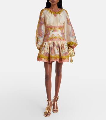 Vestido corto Indra en mezcla de algodón y seda | Zimmermann