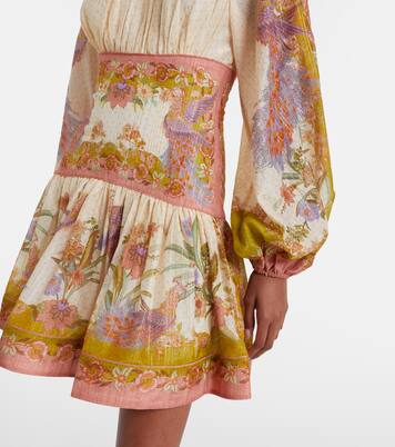 Vestido corto Indra en mezcla de algodón y seda | Zimmermann