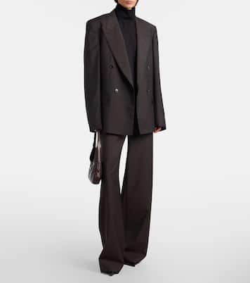 Pinstripe wool and mohair wide-leg pants | Gucci