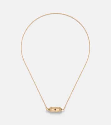 Coco Micro 18kt gold locket necklace with rubies | Marie Lichtenberg