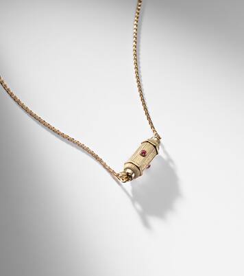 Coco Micro 18kt gold locket necklace with rubies | Marie Lichtenberg