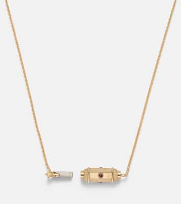 Coco Micro 18kt gold locket necklace with rubies | Marie Lichtenberg