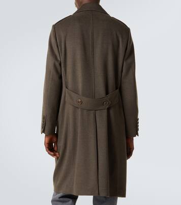 Double-breasted virgin wool overcoat  | Brunello Cucinelli