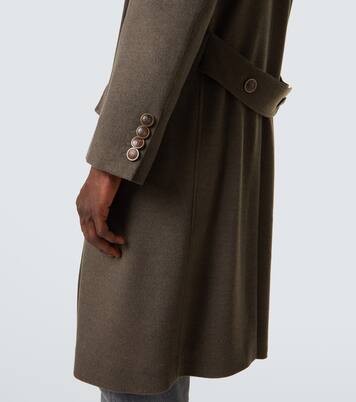 Double-breasted virgin wool overcoat  | Brunello Cucinelli
