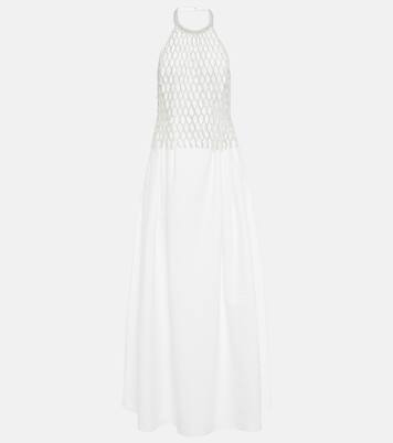 Embellished cotton-blend gown | Brunello Cucinelli