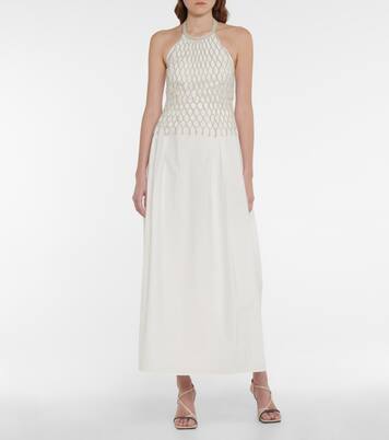 Embellished cotton-blend gown | Brunello Cucinelli