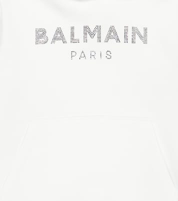 Sweat-shirt à capuche en coton à logo | Balmain Kids