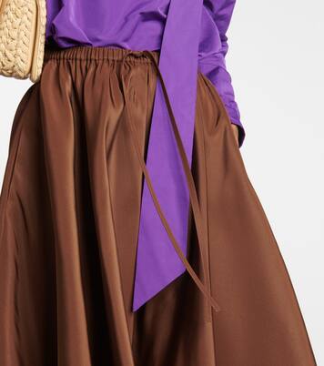 Pleated silk midi skirt | Valentino