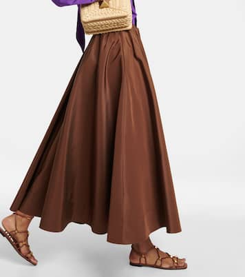 Pleated silk midi skirt | Valentino