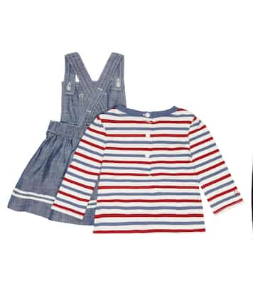 Baby chambray dress and striped cotton top set | Polo Ralph Lauren Kids