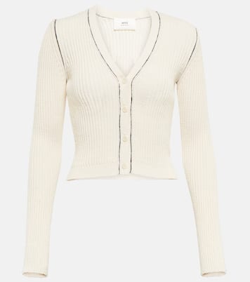 Cropped-Cardigan aus Rippstrick | Ami Paris