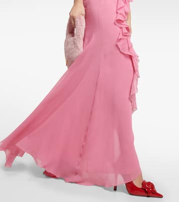 Ruffle cotton and silk maxi dress | Blumarine
