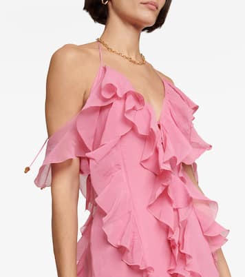 Ruffle cotton and silk maxi dress | Blumarine