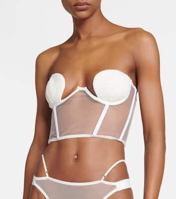 Bridal Bustier aus Crêpe mit Tüll | Nensi Dojaka