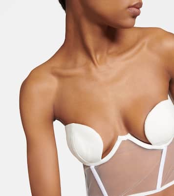 Bridal Bustier aus Crêpe mit Tüll | Nensi Dojaka