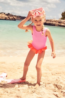 Olive ruffled bikini | Hunza G Kids
