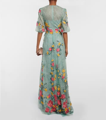 Bestickte Robe Liana aus Spitze | Costarellos