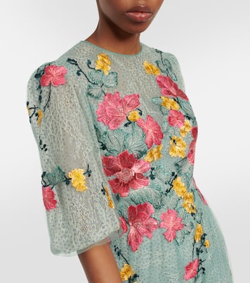 Bestickte Robe Liana aus Spitze | Costarellos