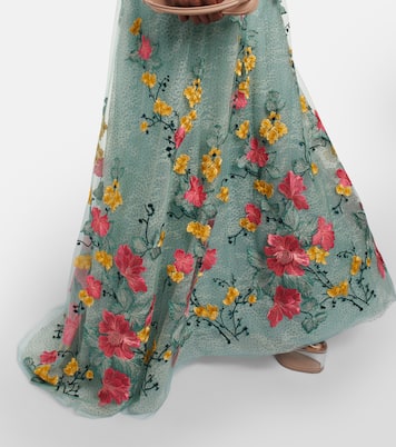 Bestickte Robe Liana aus Spitze | Costarellos