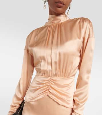 Abito midi in raso di seta | Alessandra Rich