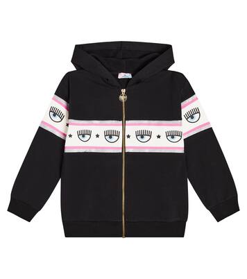 x Chiara Ferragni printed cotton-blend jersey hoodie | Monnalisa