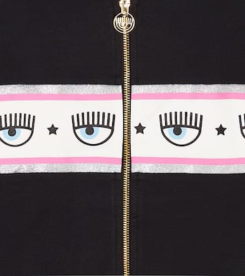 x Chiara Ferragni printed cotton-blend jersey hoodie | Monnalisa